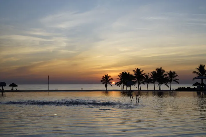 Infinity pool at sunset